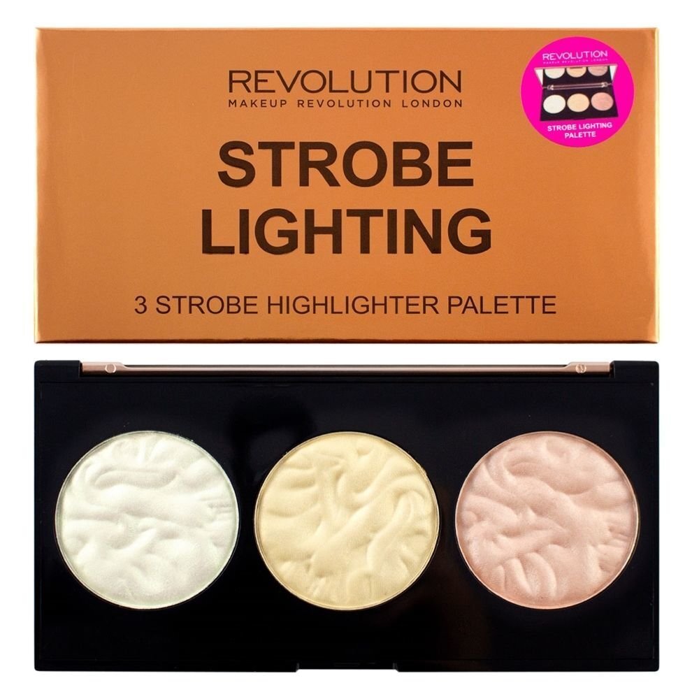 Makeup Revolution London Strobe Lighting Palette izgaismotājs (hailaiters) 11,5 g cena un informācija | Bronzeri, vaigu sārtumi | 220.lv