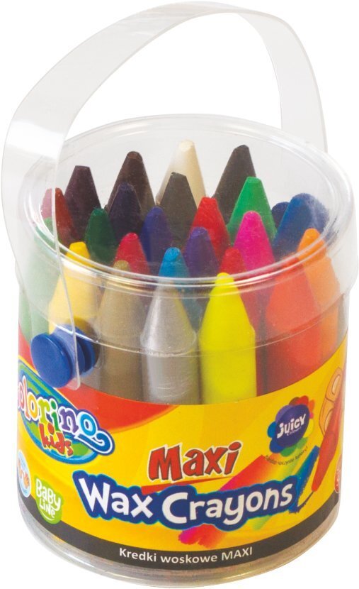 Vaska krītiņi MAXI, spainītī 24 krāsas, Colorino KIDS цена и информация | Modelēšanas un zīmēšanas piederumi | 220.lv