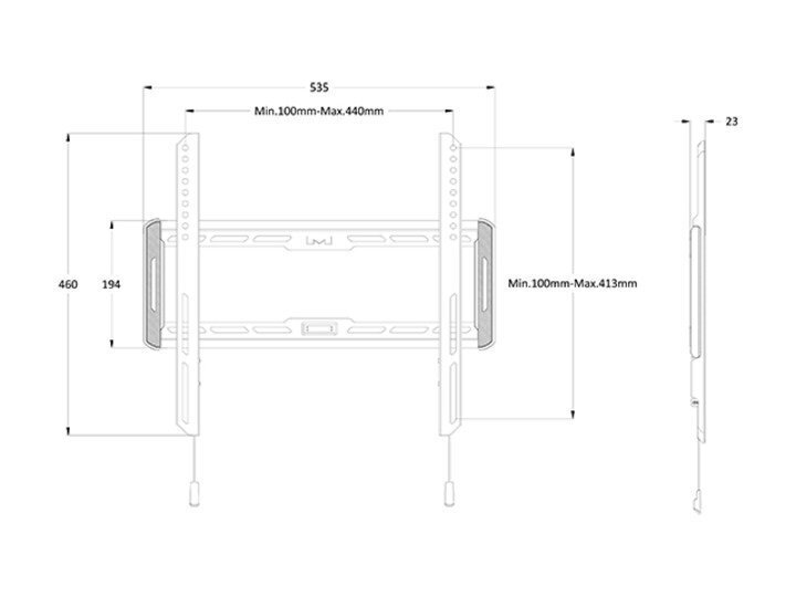 Multibrackets MB-1008 32-55” цена и информация | TV kronšteini | 220.lv