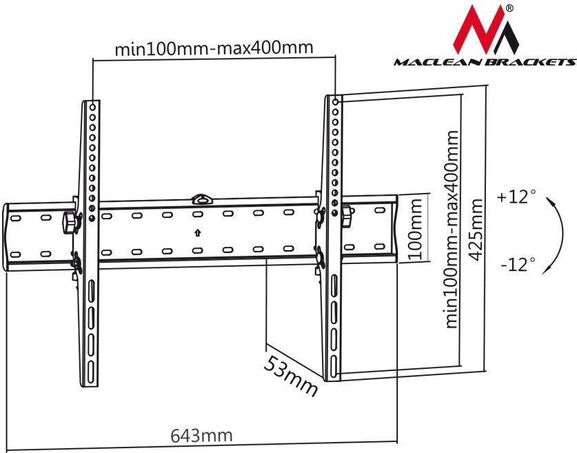 Maclean MC-668 37-70” цена и информация | TV kronšteini | 220.lv