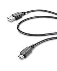 Micro USB kabelis Cellular melns cena un informācija | Savienotājkabeļi | 220.lv