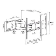 Держатель для телевизора Sunne 37-63-EA2 TV Bracket, 200 x 200,300 x 300,400 x 200,400 x 400,600 x 400 мм, черный цена и информация | Кронштейны и крепления для телевизоров | 220.lv