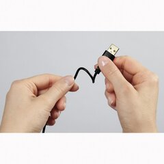 HAMA USB-C-Kabel Flexi-Slim vergoldet verdrehsicher Schwarz 0.75 m cena un informācija | Savienotājkabeļi | 220.lv