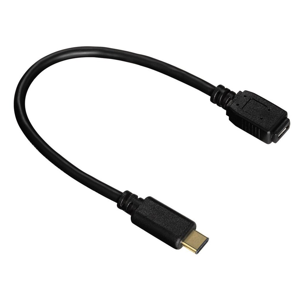 HAMA USB-C Adapter Cable USB-C plug - micro USB 2.0 socket gold-plated 0.15 m цена и информация | Savienotājkabeļi | 220.lv