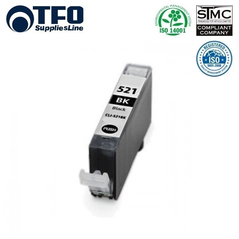 TFO Canon CLI-521BK Melns Tintes Kārtridžs 11ml priekš Pixma ip3600 uc. 2933B001AA HQ Premium Analogs цена и информация | Kārtridži lāzerprinteriem | 220.lv