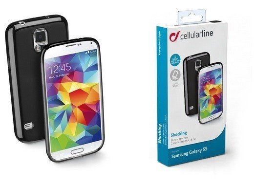 Cellular Line gumijas maciņš Schocking piemērots Samsung Galaxy S5, melns (CSHCKGALS5BK) cena un informācija | Telefonu vāciņi, maciņi | 220.lv