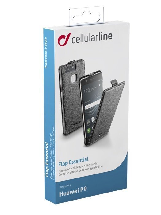 Huawei Ascend P9 case Flap Essential by Cellular Black cena un informācija | Telefonu vāciņi, maciņi | 220.lv