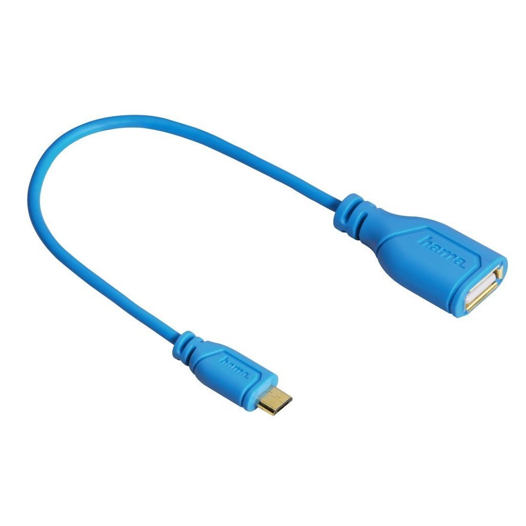 HAMA Flexi-Slim Micro USB OTG Adaptera kabelis Izturīgs Zils 0.15 m цена и информация | Savienotājkabeļi | 220.lv