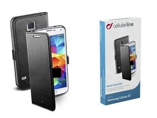 Cellular Line Etui BOOK ESSENTIAL do Samsung Galaxy S5, czarne, eko-skóra (CBOOKESSENGALS5BK) Darmowy odbiór w 18 miastach! цена и информация | Чехлы для телефонов | 220.lv