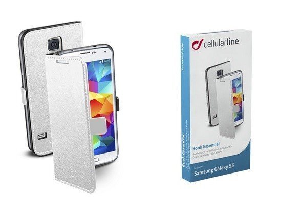 Cellular Line maciņš Book Essential piemērots Samsung Galaxy S5, balts (CBOOKESSENGALS5W) cena un informācija | Telefonu vāciņi, maciņi | 220.lv