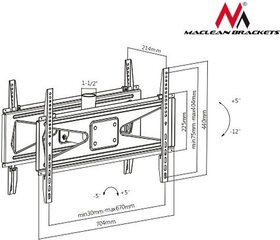 Maclean MC-703 23-70” цена и информация | Кронштейны и крепления для телевизоров | 220.lv