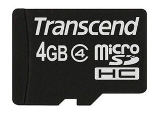 MEMORY MICRO SDHC 4GB/CLASS4 TS4GUSDC4 TRANSCEND цена и информация | Карты памяти для мобильных телефонов | 220.lv