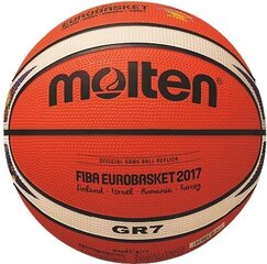 Basketbola bumba MOLTEN FIBA Eurobasket 2017, BGR7-E7T, gumijas cena un informācija | Basketbola bumbas | 220.lv