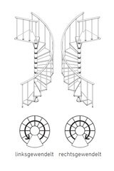 Spirālveida kāpnes DOLLE CALGARY Diametrs Ø 140 cm. Sudraba cena un informācija | Kāpnes | 220.lv