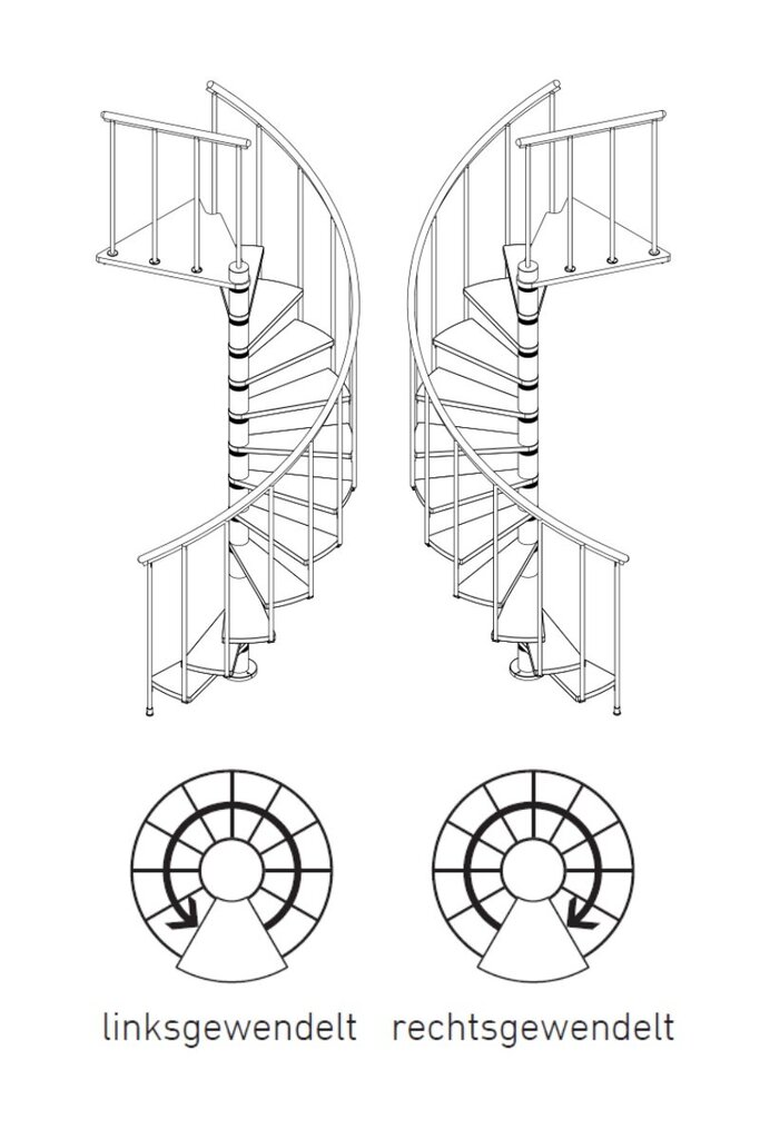 Spirālveida kāpnes DOLLE CALGARY Diametrs Ø 140 cm. Sudraba цена и информация | Kāpnes | 220.lv