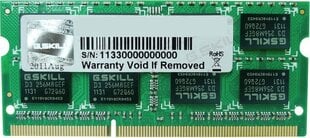 G.Skill DDR3 SODIMM 8GB 1600MHz CL11 (F3-1600C11S-8GSL) cena un informācija | Operatīvā atmiņa (RAM) | 220.lv