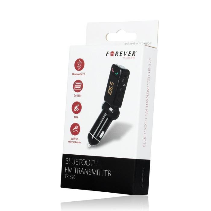 Forever TR-320 Auto FM Bluetooth Modulātors un Handree Brīvroku sistēma + 2x USB Lādētājs 2.1A / Mp3 Ligzda Melns цена и информация | FM Modulatori | 220.lv