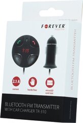 Forever TR-310 Auto FM Bluetooth 4.0 Modulātors un Handree Brīvroku sistēma + Micro SD + USB Lādētājs Melns cena un informācija | Forever Elektroiekārtas | 220.lv