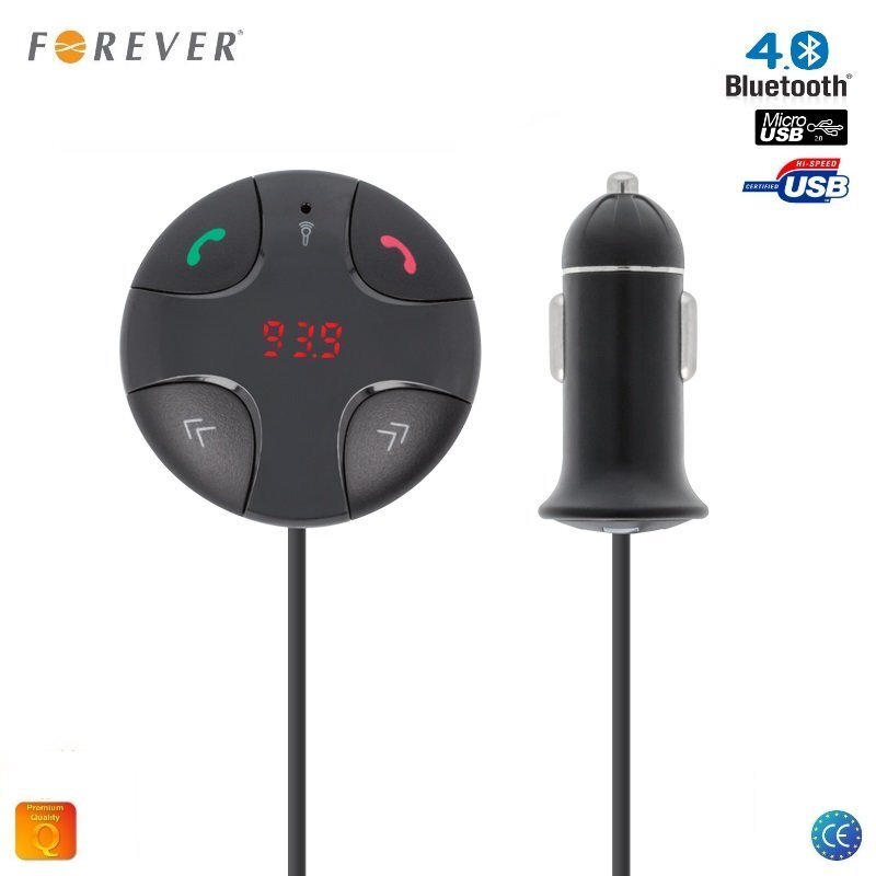 Forever TR-310 Auto FM Bluetooth 4.0 Modulātors un Handree Brīvroku sistēma + Micro SD + USB Lādētājs Melns цена и информация | FM Modulatori | 220.lv