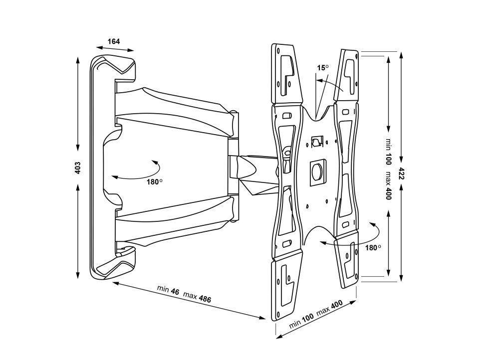 Multibrackets MB-1725 32-50” cena un informācija | TV kronšteini | 220.lv