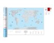 Dzēšama ceļojumu karte Travel Map World Silver cena un informācija | Pasaules kartes | 220.lv
