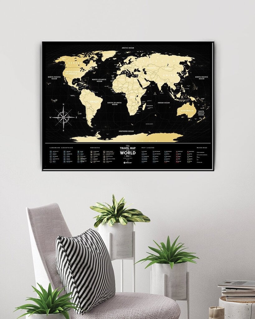 Karte Black World cena un informācija | Pasaules kartes | 220.lv