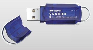 Zibatmiņa Integral Courier 8 GB USB3.0 FIPS 197 AES 256- bitu aparatūras šifrēšana цена и информация | USB накопители | 220.lv