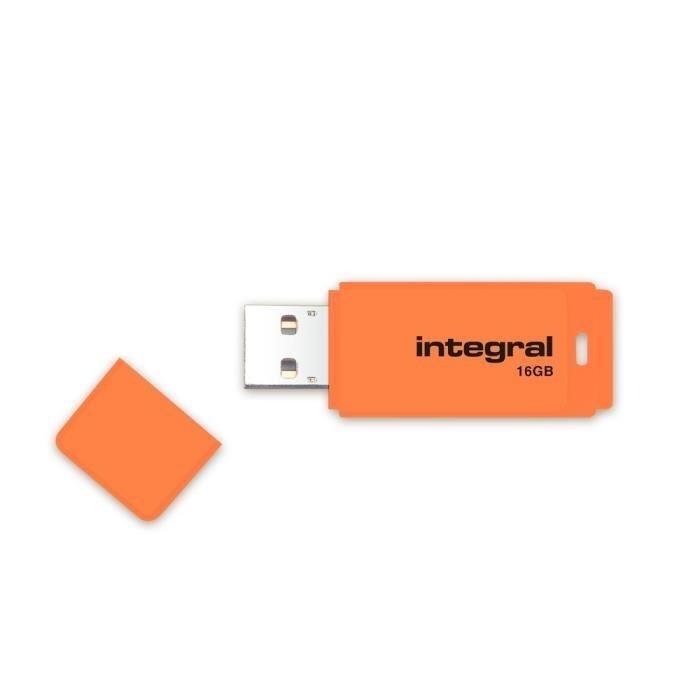 Integral 16GB USB2.0 DRIVE NEON ORANGE USB flash drive USB Type-A 2.0 cena un informācija | USB Atmiņas kartes | 220.lv