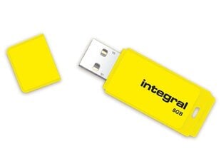 USB Карта памяти Integral Neon 8GB, Желтая цена и информация | USB накопители | 220.lv