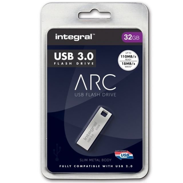 USB Atmiņas karte Integral ARC 32GB metal USB 3.0 цена и информация | USB Atmiņas kartes | 220.lv