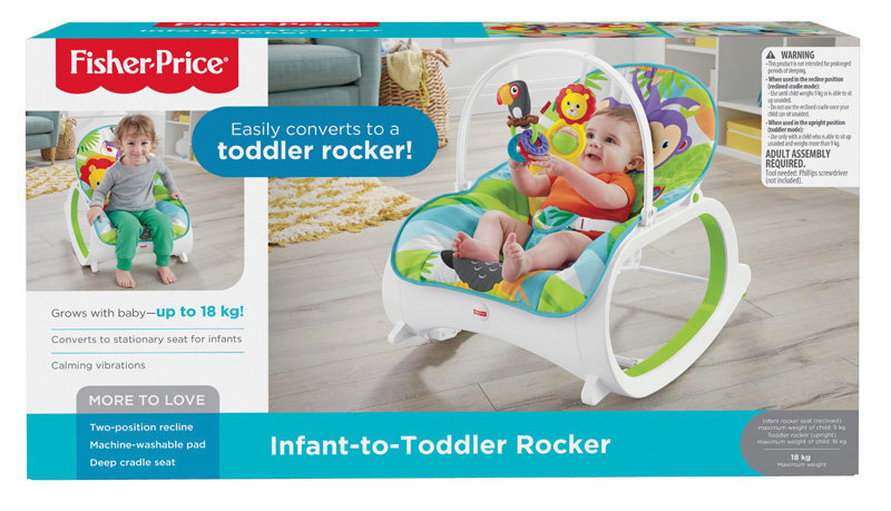 Šūpuļkrēsliņš Fisher Price Infant to Toddler Rocker, zils cena un informācija | Bērnu šūpuļkrēsliņi | 220.lv