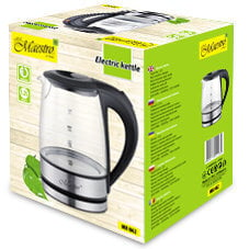 Feel-Maestro MR062 electric kettle 1.2 L Black, Transparent 1630 W цена и информация | Электрочайники | 220.lv