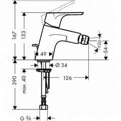 Bidē jaucējkrāns Hansgrohe Focus E2, 31920000 цена и информация | Смесители | 220.lv