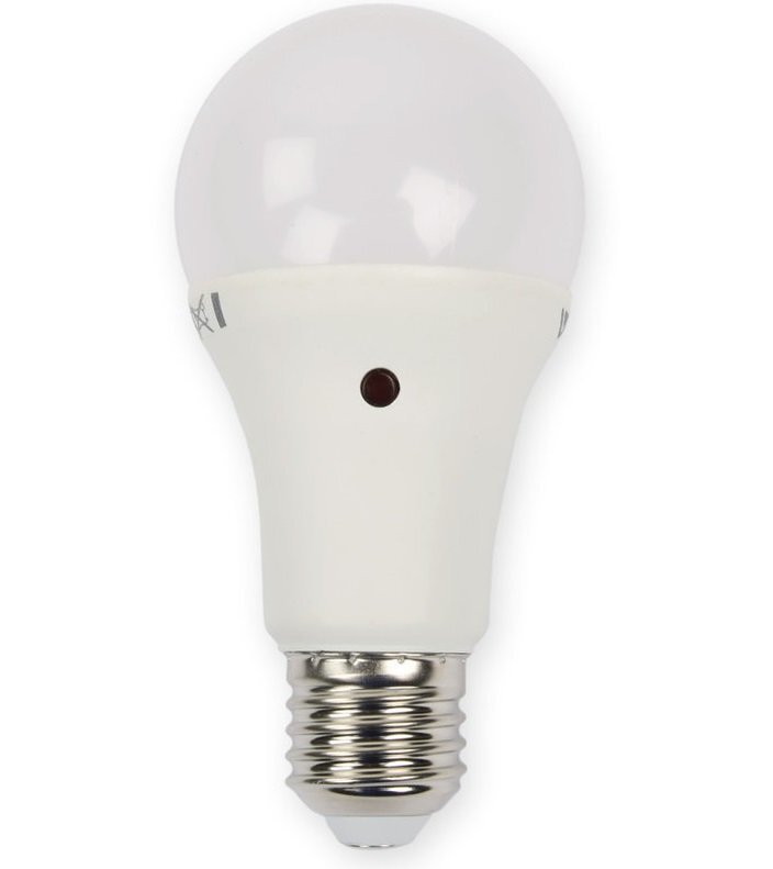 9 W LED spuldze V-TAC, E27, A60, termoplastiska, 2700 K (silti balta) ar sensoru цена и информация | Spuldzes | 220.lv