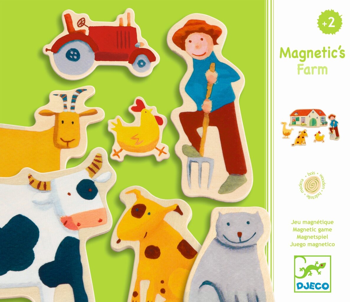 Magnēti – Ferma (24 gab.), Djeco DJ03110 cena un informācija | Rotaļlietas zīdaiņiem | 220.lv