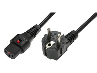 Power Cable, R/A Schuko plug, HO5VV-F 3 X 1.00mm2 to C13 IEC LOCK, 1m black cena un informācija | Lādētāji portatīvajiem datoriem | 220.lv