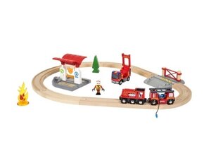 Игровой набор Железная дорога - Пожарная станция Brio Railway, 33815000 цена и информация | Конструктор автомобилей игрушки для мальчиков | 220.lv