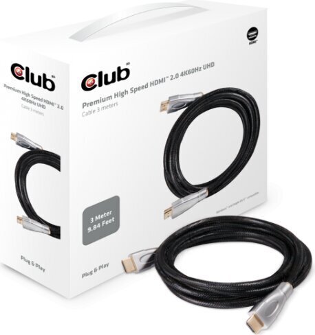 Club 3D, HDMI, 3 m cena un informācija | Kabeļi un vadi | 220.lv