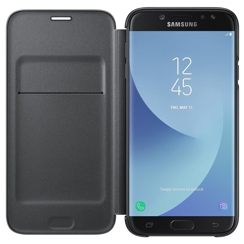 Sāniski atverams maciņš Samsung priekš Samsung Galaxy J7 J730 (2017), Melns цена и информация | Telefonu vāciņi, maciņi | 220.lv