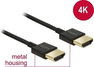 Delock Cable High Speed HDMI with Ethernet A male > A male 3D 4K 4.5m Slim cena un informācija | Kabeļi un vadi | 220.lv