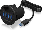 IcyBox Desk Hub 4xUSB 3.0, 120 cm USB 3.0 cable