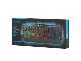 Natec Fury Gaming Keyboard SPITFIRE USB, backlight, US layout, Black цена и информация | Клавиатуры | 220.lv