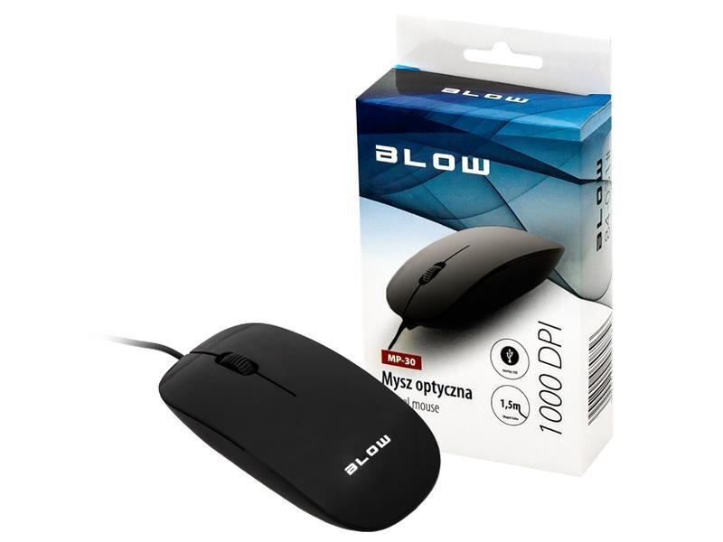 BLOW Optical mouse MP-30 USB black cena un informācija | Peles | 220.lv