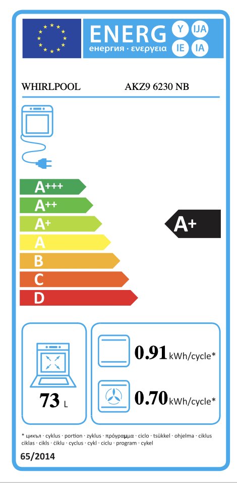 Whirlpool AKZ9 6230 NB cena un informācija | Cepeškrāsnis | 220.lv