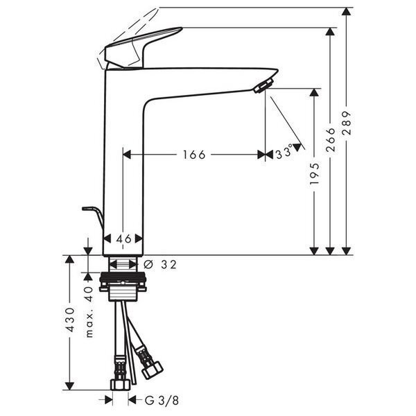 Izlietnes maisītājs Hansgrohe MyCube XL, 71012000 cena un informācija | Jaucējkrāni | 220.lv