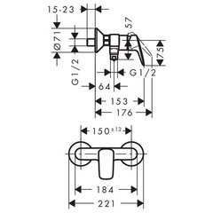 Dušas maisītājs Hansgrohe MyCube, 71261000 cena un informācija | Jaucējkrāni | 220.lv