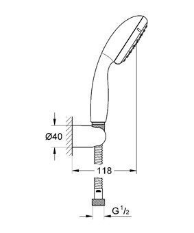 Dušas komplekts Grohe Vitalio Start 1, hroma цена и информация | Dušas komplekti un paneļi | 220.lv