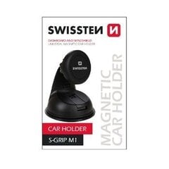 Universāls automašīnas turētājs ar magnētu Swissten S-GRIP M1 Premium Universal Window Holder with Magnet, Melns cena un informācija | Auto turētāji | 220.lv