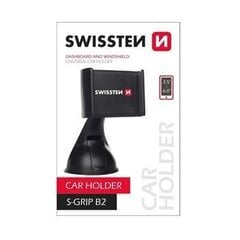 Universāls automašīnas turētājs Swissten S-GRIP B2 Premium Universal Window Holder priekš 3.5 - 6" ierīcēm, Melns цена и информация | Держатели для телефонов | 220.lv