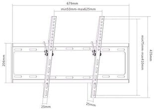 Кронштейн для телевизора Sunne TV Bracket, 37 "-70", макс. 35 кг, крепление, ТВ к стене 25 мм, черный цена и информация | Кронштейны и крепления для телевизоров | 220.lv